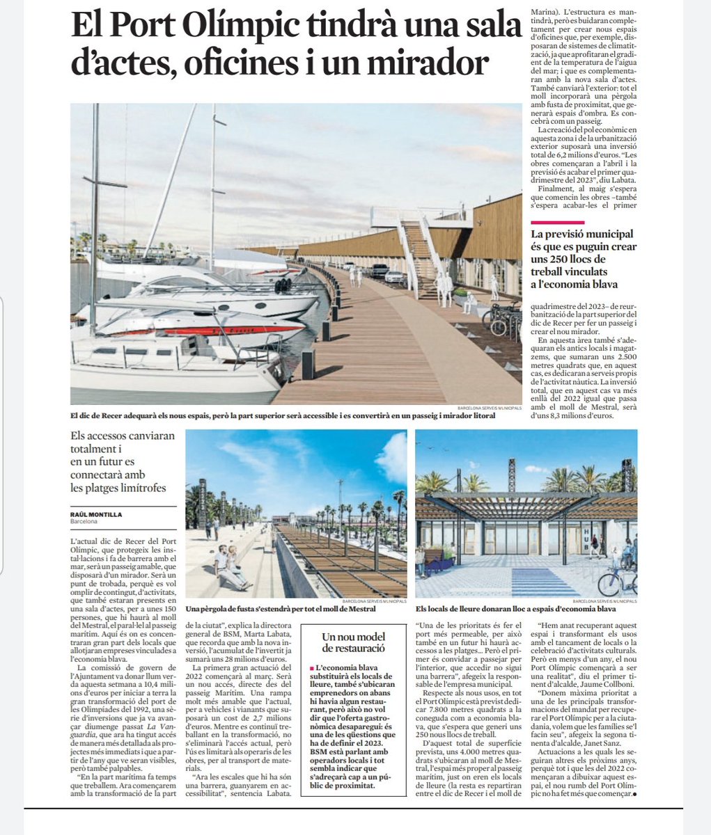 Molt contenta d'haver dirigit des de BIMSA la gestió de redacció d' aquests projectes, juntament amb BSM; amb la professionalitat i la implicació de tots els arquitectes i enginyers que en són els autors.
Un pas més per una #Barcelona més humana; oberta al mar i a la prosperitat.