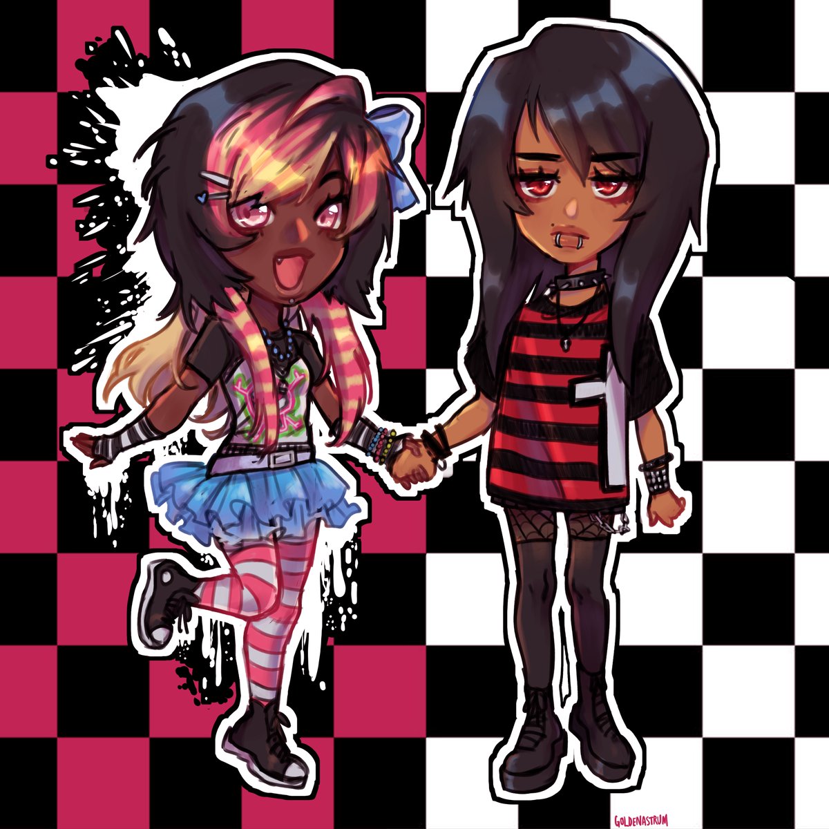 goldenastrum's tweet photo. scene gf x emo gf 💖🖤 https://t.co/QoCcR5lGSQ
