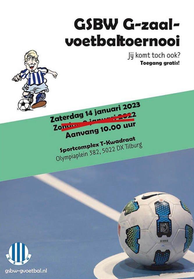 GSBWGvoetbal's tweet photo. Ons mooie zaalvoetbaltoernooi gaat niet door. Op naar 2023 ⚽️👊🏻 https://t.co/99DzklsrhO