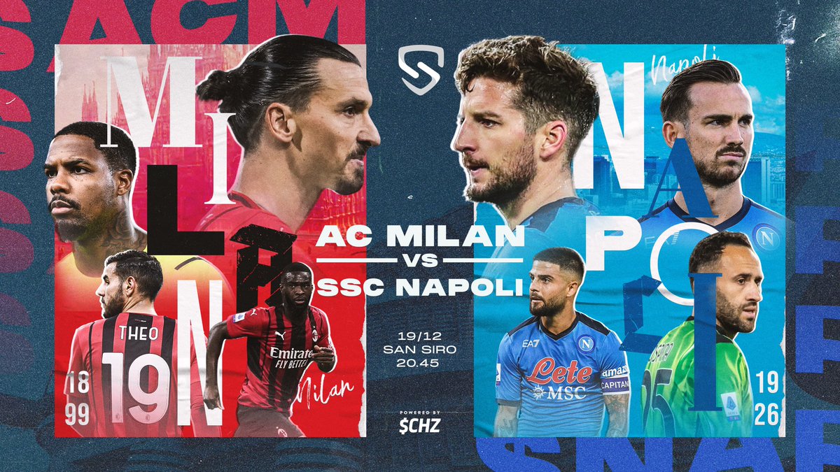 👊🏻 MATCHDAY GIVEAWAY 

A huge Socios derby is lighting up the Serie A tonight, and you could win one $ACM or $NAP Fan Token.

To enter:
✅ Follow
✅ Guess the first goalscorer
✅ RT

⚡️ $CHZ