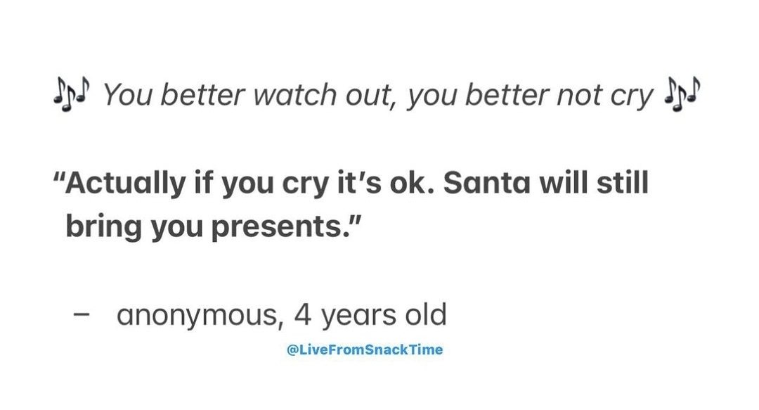 becmonkey's tweet image. An important message for Christmas #livefromsnacktime #itsoktocry
