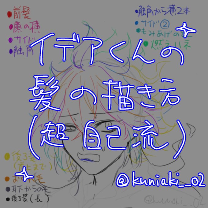 超自己流イデアくんの描き方!!!!!!!!!!!!!
友達に説明する用のためちゃクソ雑 あとは気合と観察と好み
(続く) 