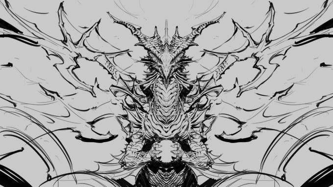 シンメトリでなんか描きたいなー落書き 