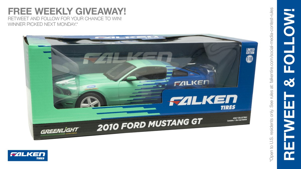 FalkenTire's tweet photo. Falken 1:18 scale @GLCollectibles #FordMustang weekly #giveaway #contest. RT &amp; follow #FalkenTire to enter to #win this #prize or other #swag! Day7 Rules: https://t.co/hZgWAdAaQW https://t.co/kKBRw7WClG