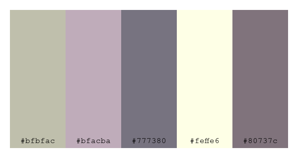 ColPaletteBot's tweet photo. Beep beep, here's a pretty color palette for you!
color-scheme.js parameters used:
- hue: 122
- variation: pale
- colors: #bfbfac, #bfacba, #777380, #feffe6, #80737c
Have a lovely day!
#twitterbot #colorpalette #colors #palette #prettycolors https://t.co/fmPac3V1iA