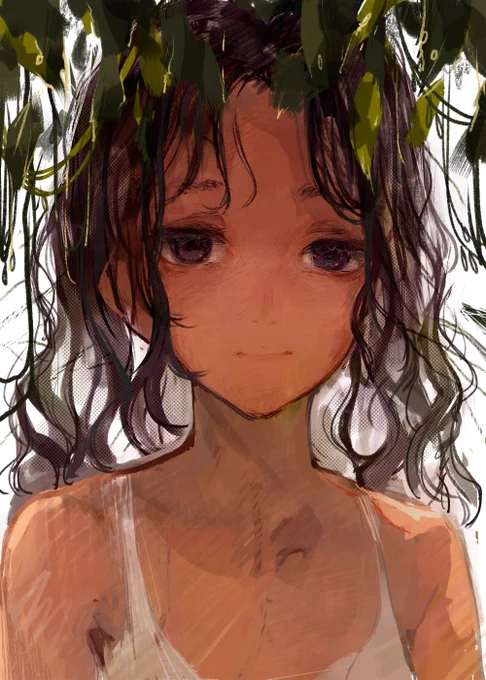 たまに描きたくなる褐色黒髪 