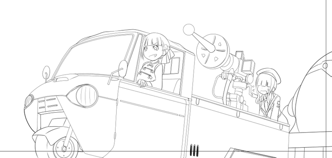 今日の頑張って描いたコマ
今週中にクリンナップ終われば仕上げが楽になりますが土日に食い込みそうw 