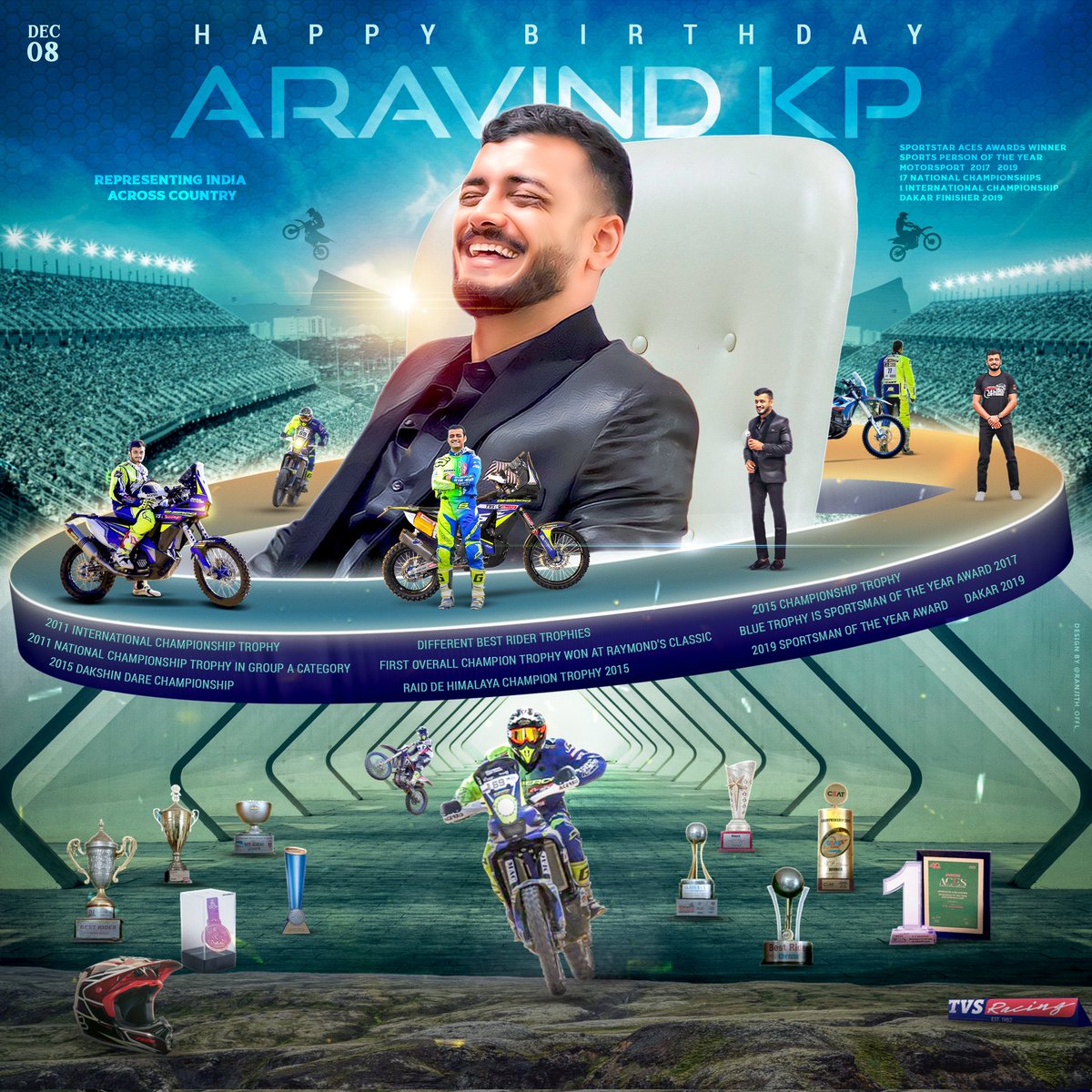 Our Official CDP Design for @aravindkp85 💙

#HBDAravindkp #AravindKP #TVSRacing #TVSMotorCompany @Pics2Graphics
