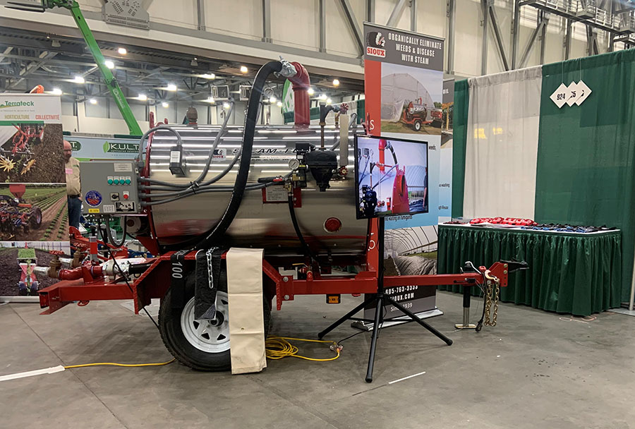 SiouxCorp's tweet photo. We are @GLEXPO in Michigan visiting with growers about the benefits of organic steam for weed control, disease prevention, and sterilization of growing containers/planting trays for reuse. #IAMEXPO #GLEXPO #SoilSteaming #ContainerSteaming https://t.co/HIeKD2P6Av