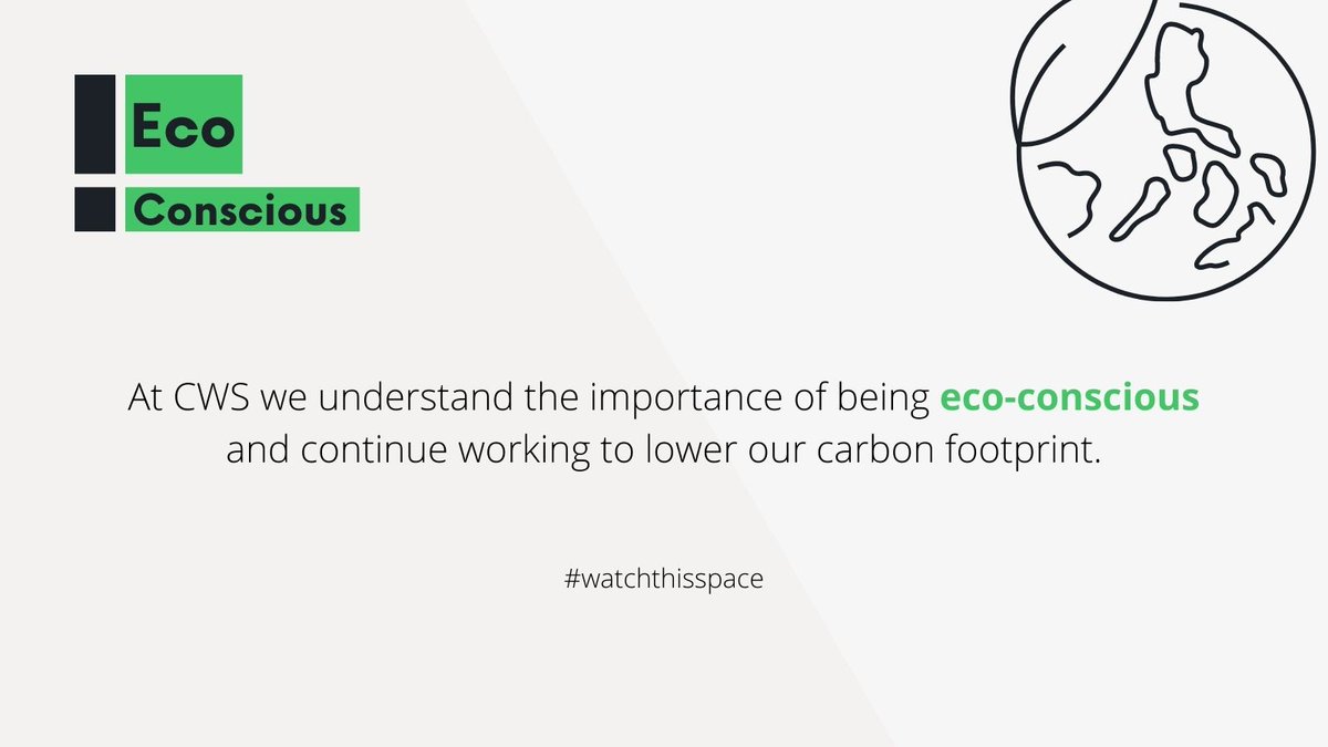 CompleteWSUK's tweet photo. At CWS we understand the importance of being eco-conscious and continue to look into ways to improve our carbon footprint as a business #watchthisspace https://t.co/EVNdwECaqd