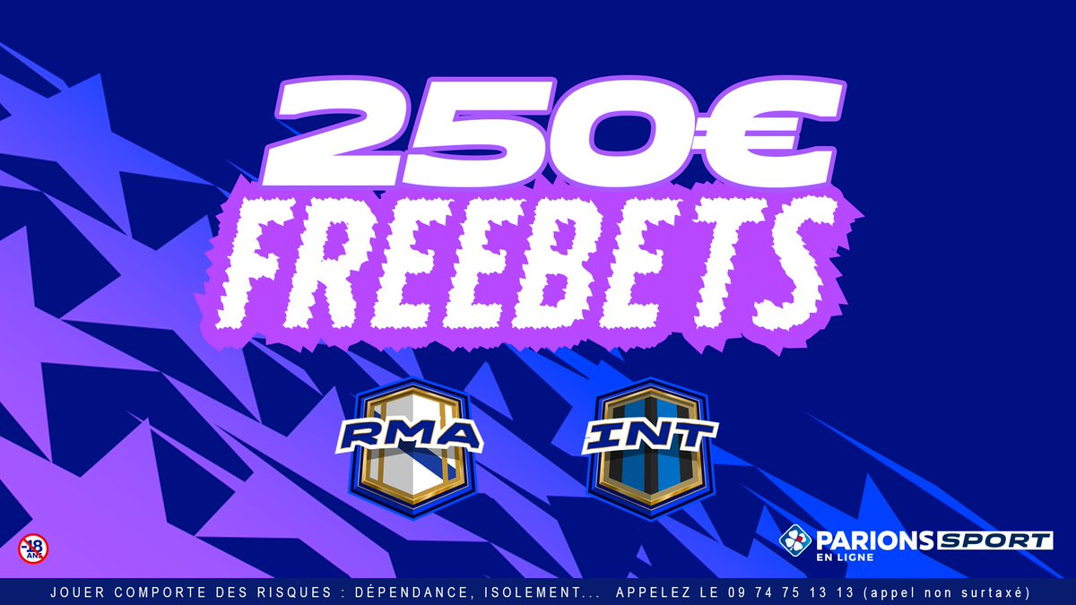 ParionsSport_EL's tweet image. ⚽️🇪🇺 La Coupe d'Europe revient pour une dernière journée de poule alors il faut en profiter.

C'est parti pour 10x25€ de freebets en jeu en trouvant le score exact de #RMAINT ! 🤑

Pour jouer :
1️⃣ RT+Follow
2️⃣ Donnez le score + #FreebetParionsSport
Fin du jeu à 21h00
TAS demain