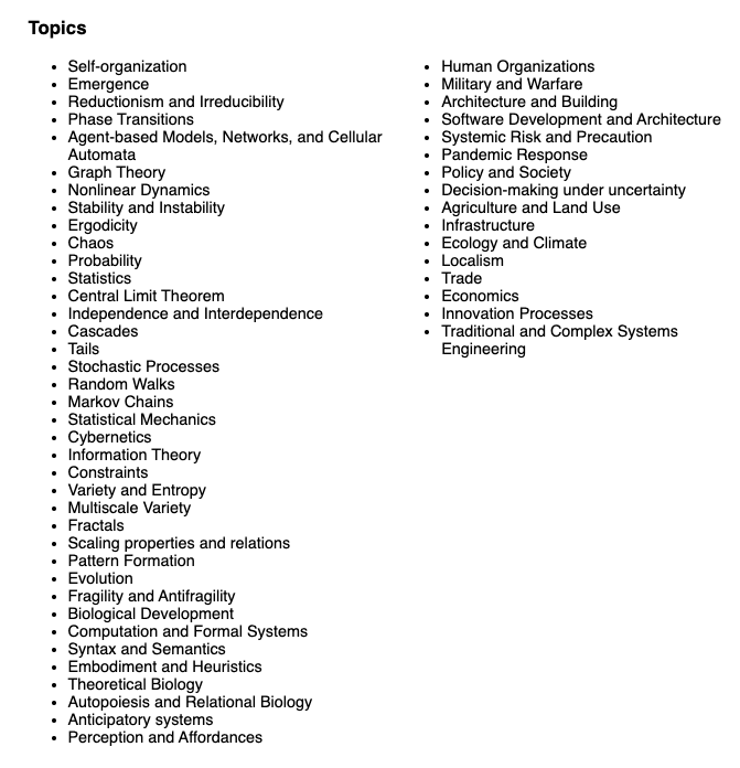 normonics's tweet photo. Enrollment is now open for Spring '22 edition of #Acs101 Intro to Complexity and Applied Complexity 

There's a small number of discount codes still left, "interdependent" will take 20% off 

https://t.co/H1L3w87zOW https://t.co/rUndt1Xugh