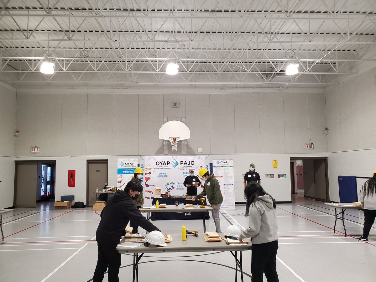 NSacevich's tweet photo. Is skilled trades for the birds??? Today it is! 

Thanks to Carpenters Local 1669 and OYAP for running a great activity building bird houses with students at Sherbrooke elementary.

Math, Art, Science and hands on skills all in one activity. 

@LakeheadSchools #lpstb #oyap https://t.co/UnLzJpqUzz