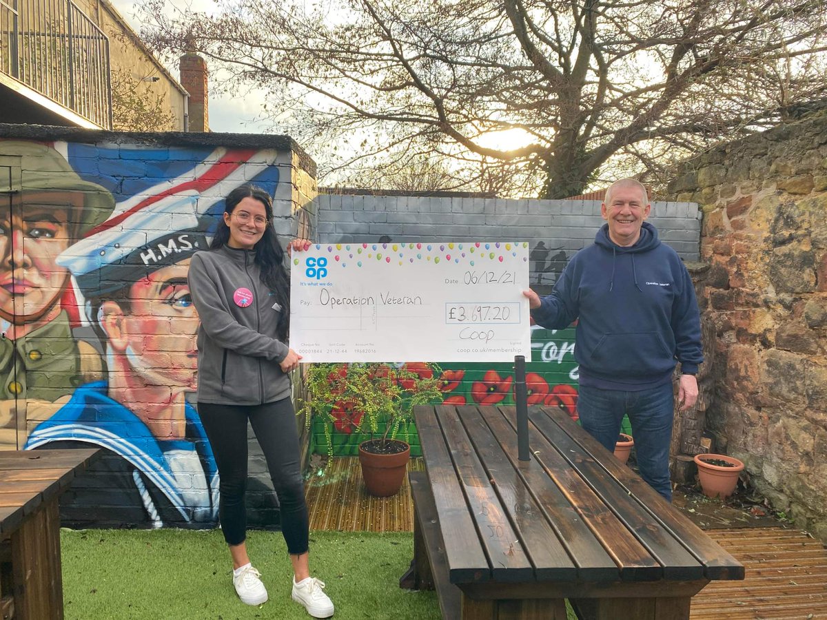 JimOwens959's tweet photo. A huge thank you to the Co-op and all their lovely members in North Tyneside for the very generous donation to Operation Veteran. This will help us to continue to support our veterans and their families 👏 @BethMember @buonarotti1961 @godforharry https://t.co/312DyJ9cU4