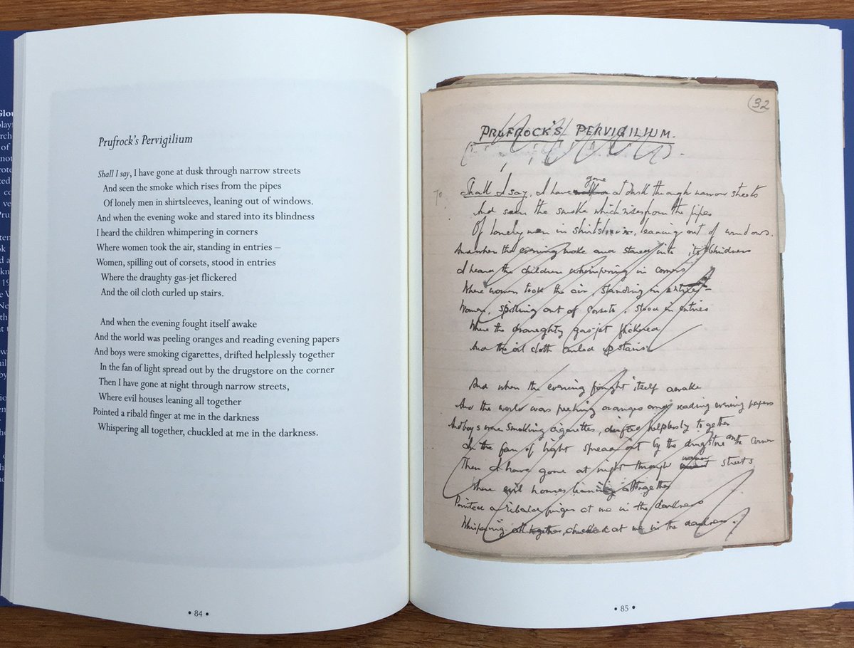 Beautiful facsimile published of T.S. Eliot's handwritten notebook, known as Inventions of the March Hare, with poems including Prufrock and Portrait – but The Gloucester Notebook is not currently available to UK customers ☹️ – full story on our News page: tseliotsociety.uk