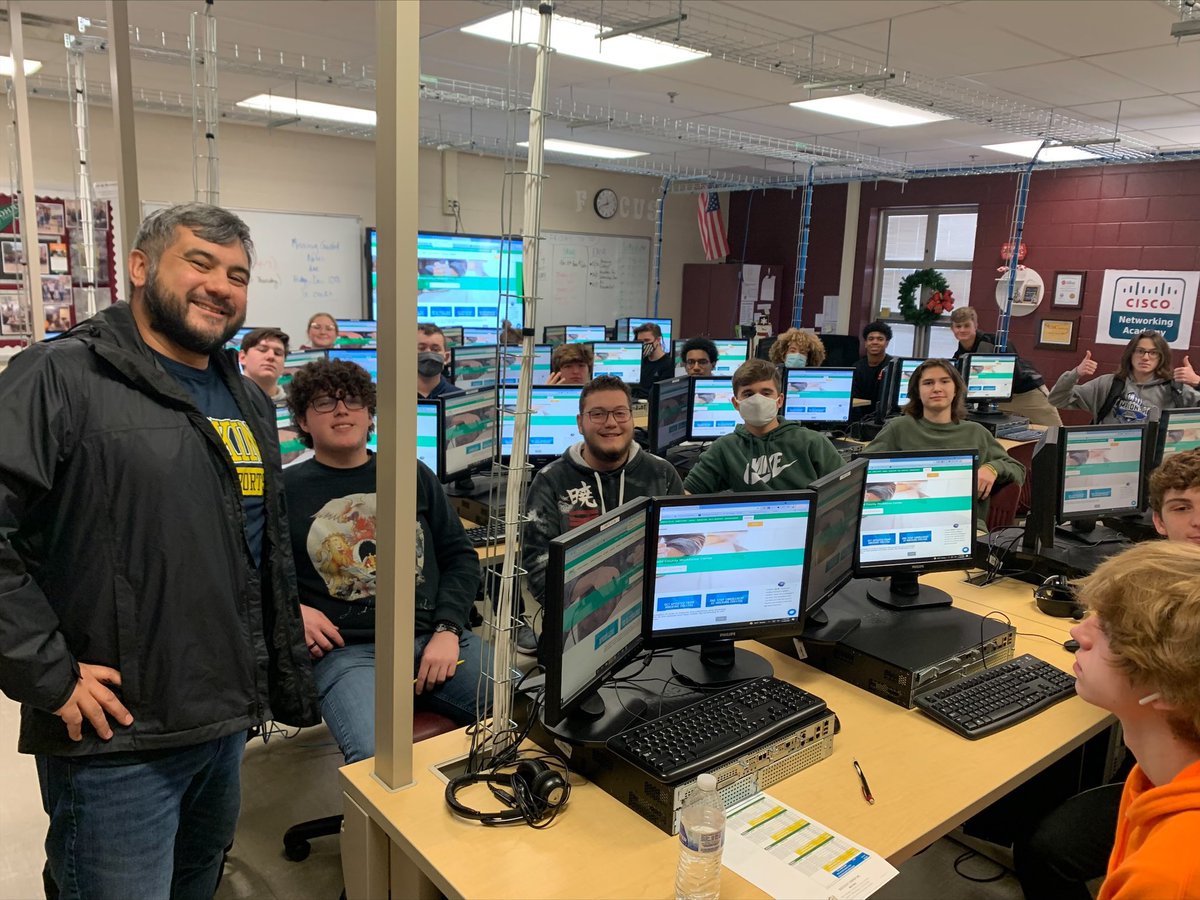 CWHS_Office's tweet photo. Hocking College Cyber Security program had Cisco Academy students thinking hard about their next step #cisco #cybersecurity #hockingcollege #CWway https://t.co/qH9EAPdnjL