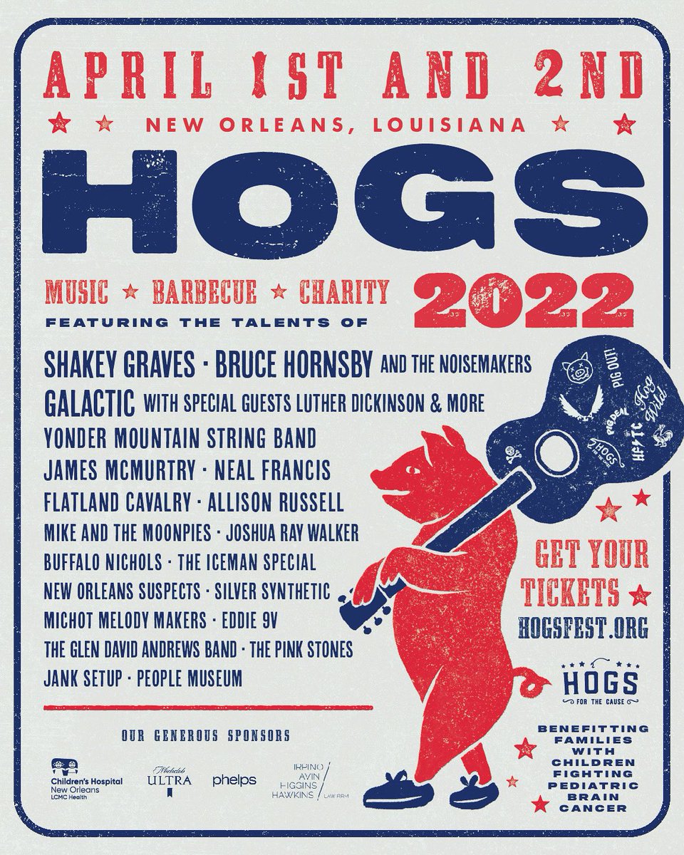 cwbrewernola's tweet photo. Hogs lineup is out!  See you in April #hogsforthecause https://t.co/NwajCRWHtg https://t.co/ySiJsO4glC