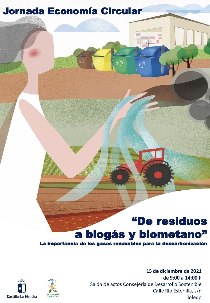 DSostenibleCLM's tweet photo. ‼️No te pierdas esta Jornada de #economiacircular #CLMSostenible
🗓️15/12/2021
🕘De 9.00 a 14.00
✍️“De residuos a biogás y biometano”
✅Dirigida a entidades locales y empresas de #CLM
📢 Puedes acudir previa reserva de plaza presencial, o seguirlo por streaming
📸Detalles👇 https://t.co/UiOLYTJAJM