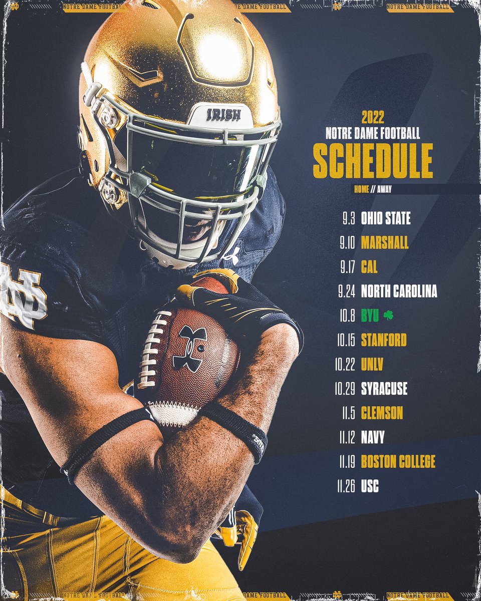 Marshall University Football Schedule 2022 Notre Dame Football On Twitter: "Mark Your Calendars. The 2022 Schedule Is  Here. #Goirish Https://T.co/Dgrcws1Fxg" / Twitter