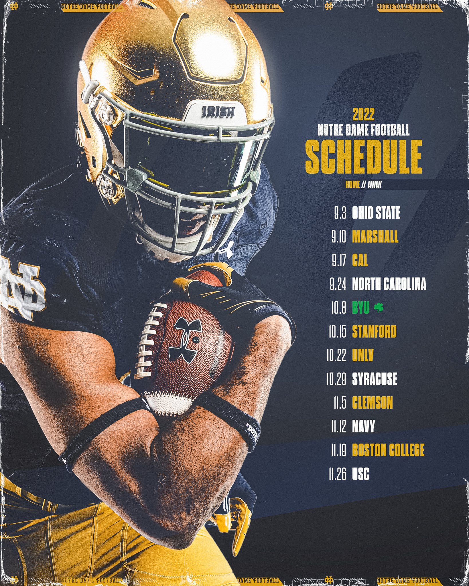 Stanford Football 2022 Schedule Notre Dame Football On Twitter: "Mark Your Calendars. The 2022 Schedule Is  Here. #Goirish Https://T.co/Dgrcws1Fxg" / Twitter