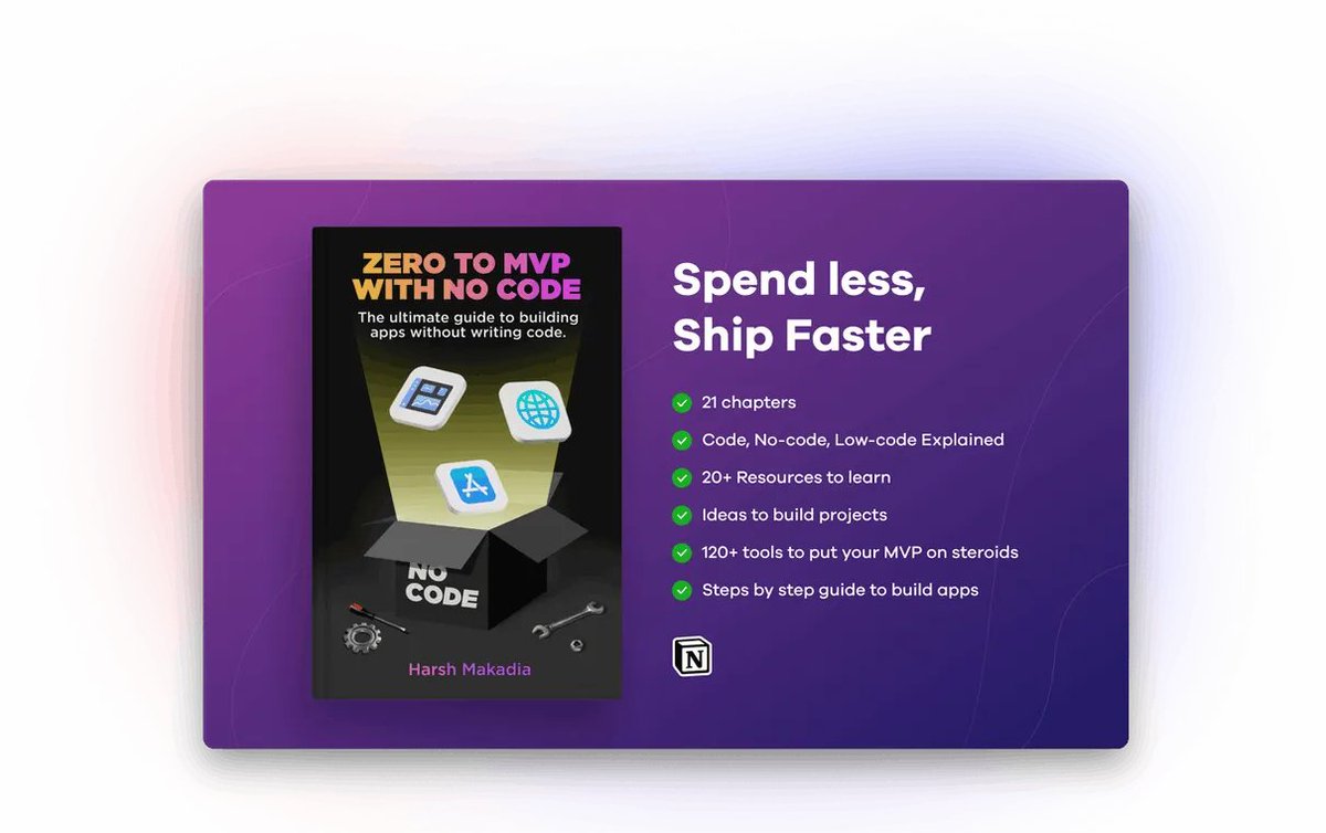 ProductHunt's tweet photo. This resource will help you learn to build apps 10x faster without needing to code.

It also comes with 120+ no-code tools: https://t.co/zX28hAgzx9 https://t.co/1T5lIhcvfK