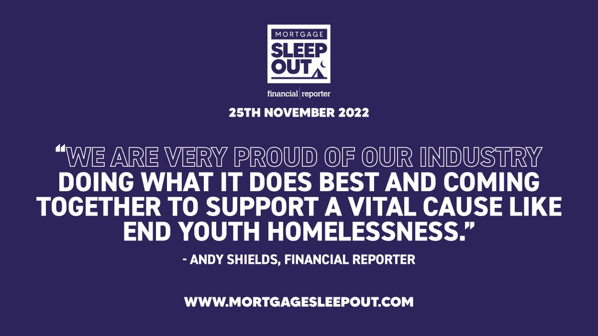 On 25th November 2022, the mortgage industry will be coming together to raise money for @EYH_UK, sleeping under the stars to help aid those with no other choice. Find out more and get involved: mortgagesleepout.com #MSO22