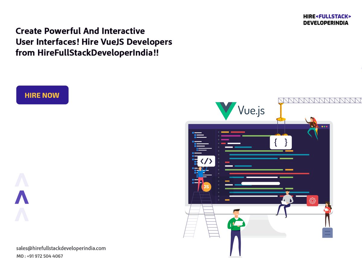 Hire VueJS Developers from HireFullStackDeveloperIndia to create a powerful and interactive user interface for your dream project!

To hire our experts, connect: bit.ly/3uRNnep

Drop an email: sales@hirefullstackdeveloperindia.com

#VueJS #frontenddev #Vue #hire #tech