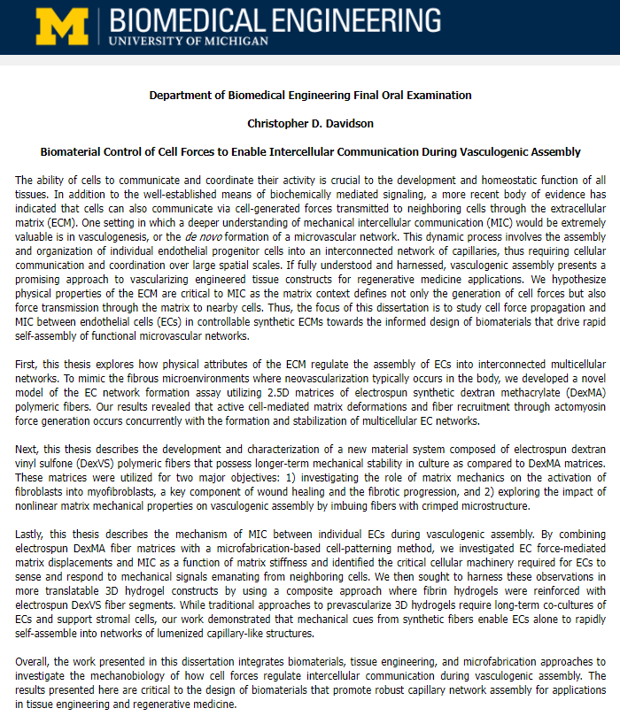 Excited to announce that PhD student Christopher Davidson will be completing his dissertation defense this Friday, December 10th at 1:00pm ET! 

If you are interested in joining via Zoom, please fill out this form and you will be sent a registration link: forms.gle/A4qXaEYQ4hW67Q…