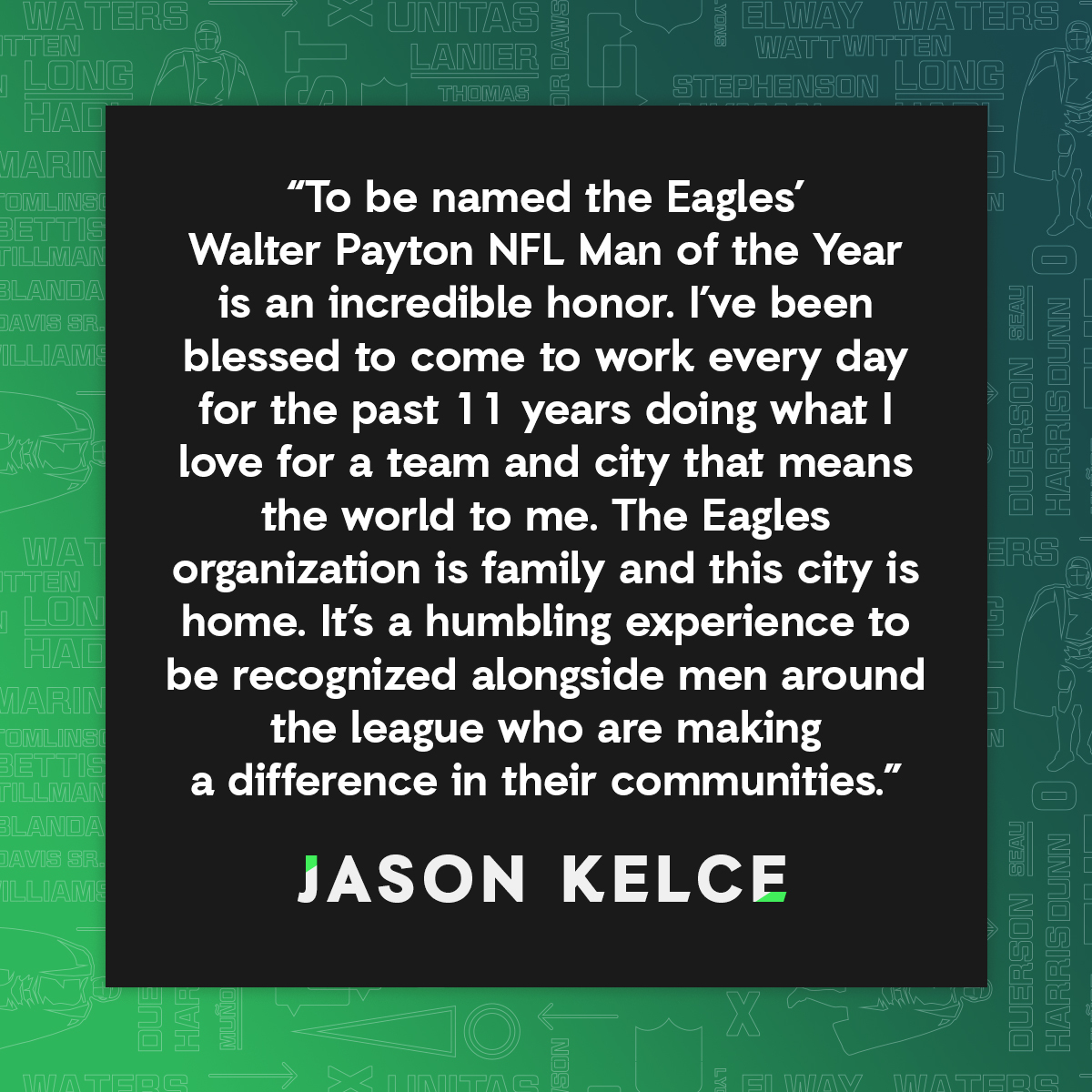 Eagles's tweet photo. #WPMOYChallenge Kelce https://t.co/YQwJpgQ2lY