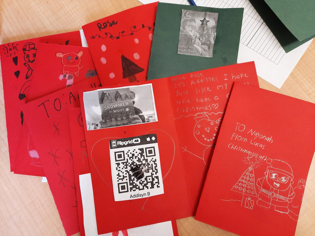 mnmelvin3's tweet photo. We are giving the gift of reading to our buddies! We created holiday cards for our younger buddies and used @Flipgrid to record ourselves reading them a holiday story. https://t.co/soldKaO1oL