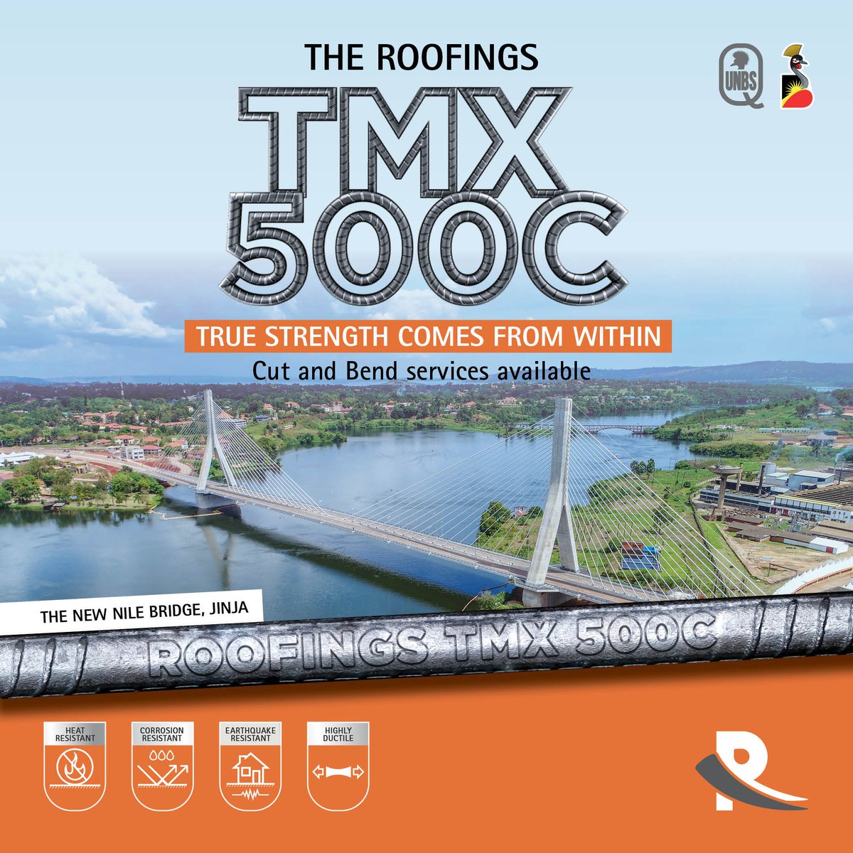 RoofingsGroupUG's tweet photo. We believe in longevity, which is why we believe all your construction works needs the #RoofingsTMX500C rebar. Order now via: https://t.co/kYCX5sWprL Or Call our Toll free line on 0800 240 100 for any inquiries. #TrueStrengthComesFromWithin https://t.co/pUbANeAog1
