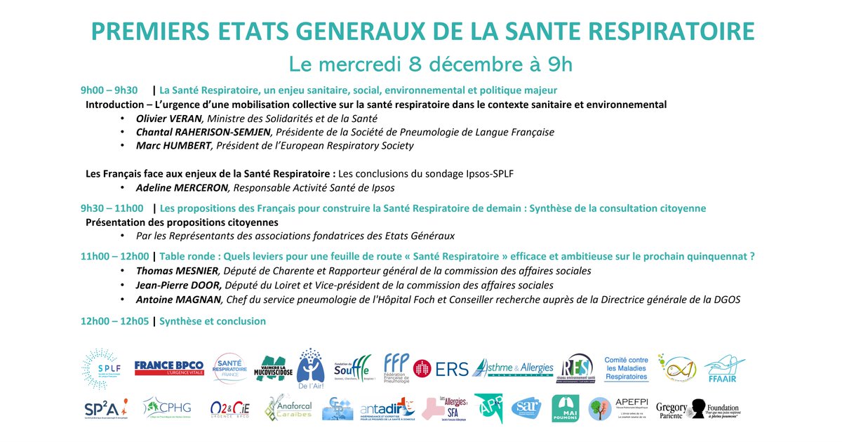 sante_Respi2027's tweet photo. Suivez les Etats Généraux de la Santé Respiratoire en direct !

👉 https://t.co/sNROsUV9Lx

#MaSantéRespiratoire2022 https://t.co/zjPuZhvPSU