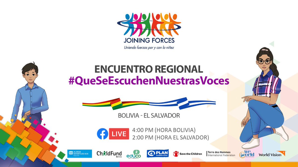 TerredesB's tweet photo. La Alianza Joining Forces organiza el encuentro regional de Consejo Consultivo NNA Joining Forces Bolivia y El Salvador a realizarse el miércoles 8 de diciembre de 16:00 a 18:00 pm.
Estén atent@s!!! https://t.co/pjyWrreULe