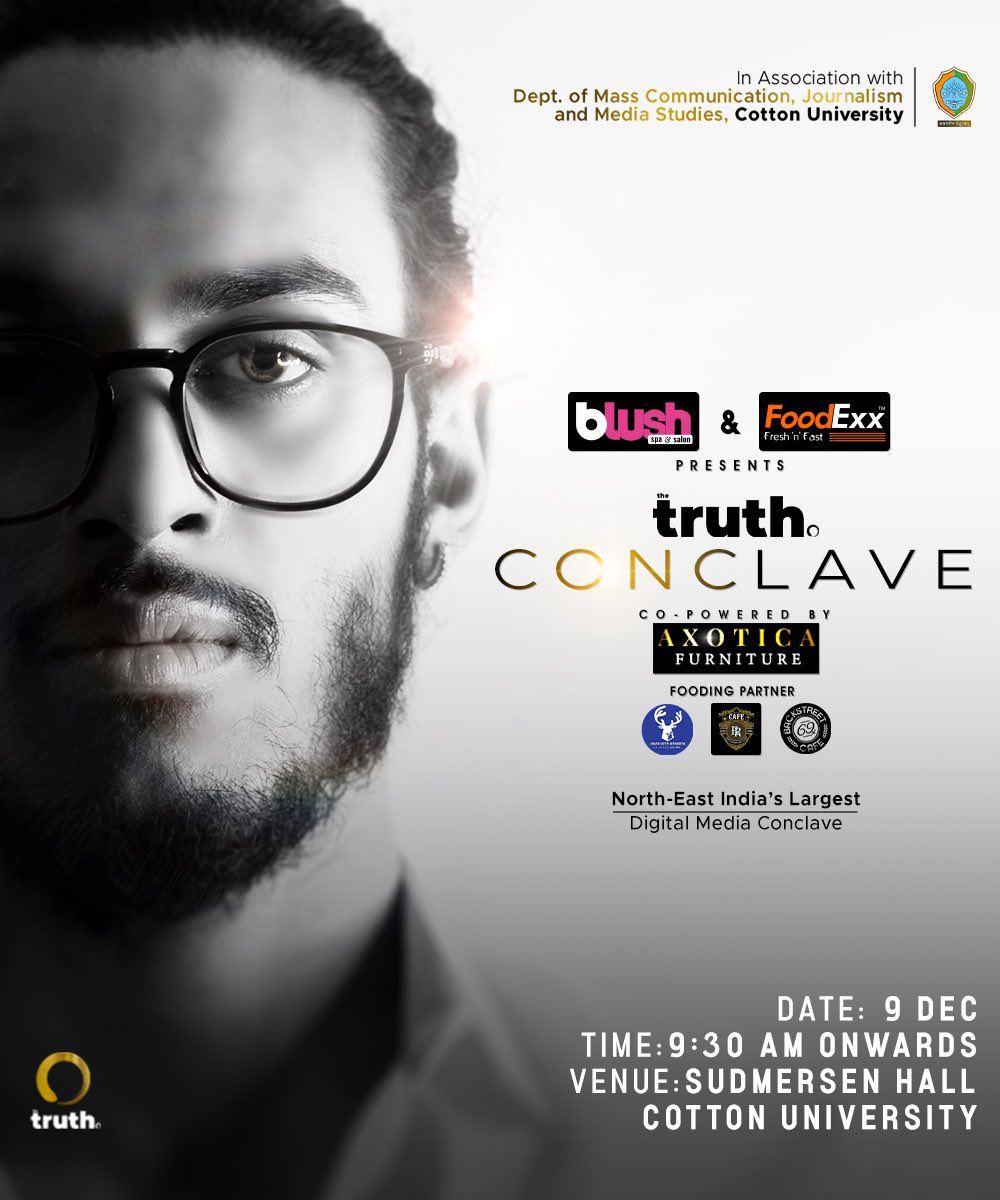 aboyobbhuyan's tweet photo. HONOURED &amp; GRATEFUL. @thetruthin will make its 1st Anniversary, with the NE India’s Largest &amp; Biggest E-Media Conclave.

Date: 9th December
Time: 9:30 AM
Venue: Sudmersen Hall, Cotton University.

EVERYONE is invited. We will be grateful to have you along during the event. https://t.co/YrS5XSzK6P