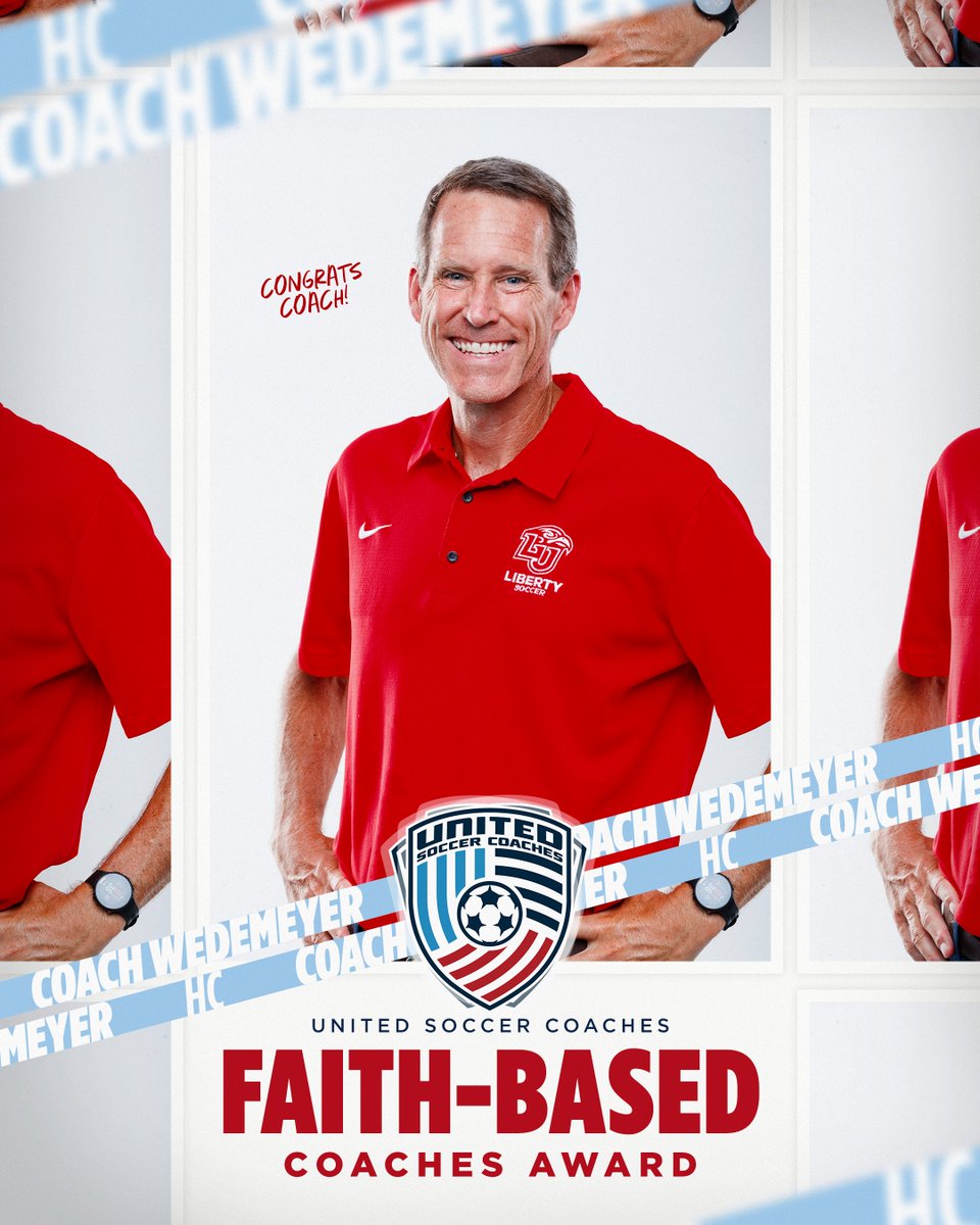 LibertyWSoccer's tweet photo. Congrats to Coach Wedemeyer being awarded the @UnitedCoaches Faith-Based Coaches Award! #RiseWithUs 

🔗: https://t.co/zS3aCiweVS https://t.co/kZwNV0fMOb