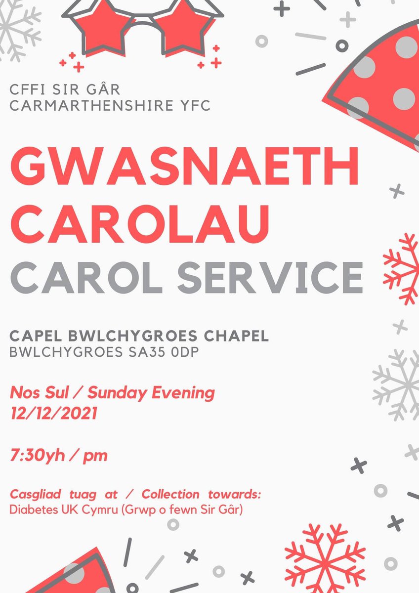 💥GWASANAETH CAROLAU’R SIR / COUNTY CAROL SERVICE💥