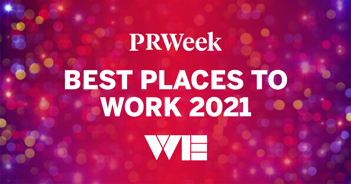 WE has been named by <a href="/PRWeekUS/">PRWeekUS</a> to its Best Places to Work list for the second year in a row! This honor is a reflection of what makes WE an incredible place—our people. #PRWBestPlacestoWork #WECelebrate

prweek.com/article/173384…