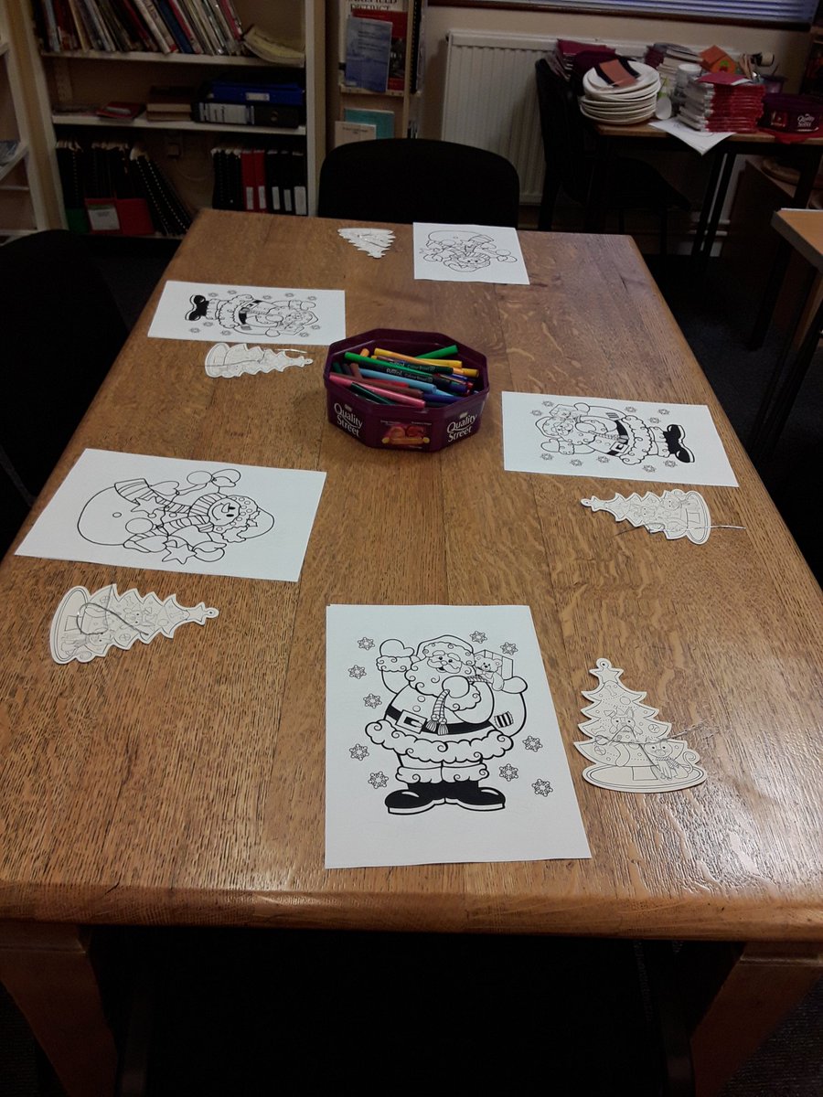 WFlibraries's tweet photo. All set up for #SantaComesToStanley crafts tomorrow. #StanleyLibrary will be open 4.30 till 6.30pm There will be #FreeRides #SeeSanta #FreeCrafts #WFlibraries https://t.co/1XIq2Ma31x