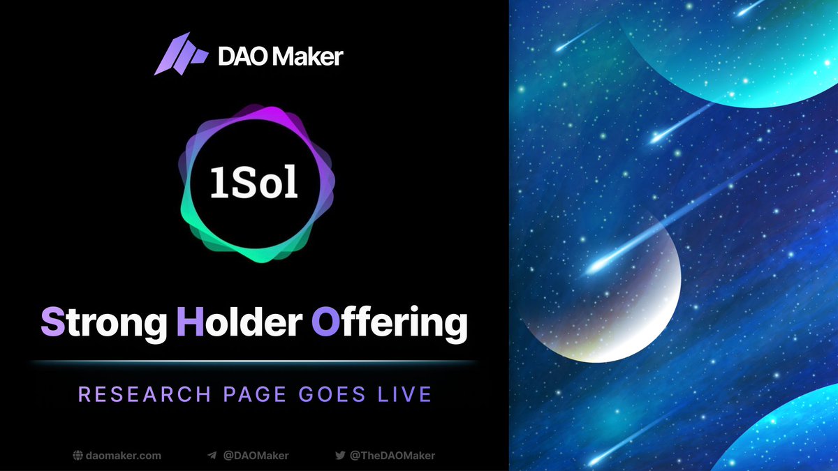 daomaker's tweet image. SHO @1solProtocol

It's a cross-chain DEX aggregator for decentralized protocols on Solana,aiming to be the fastest and most comprehensive DeFi aggregator in the marketplace

Research: daomaker.com/company/1sol

Start: 8th of December 12:00 UTC
Finish: 9th of December 12:00 UTC

1/
