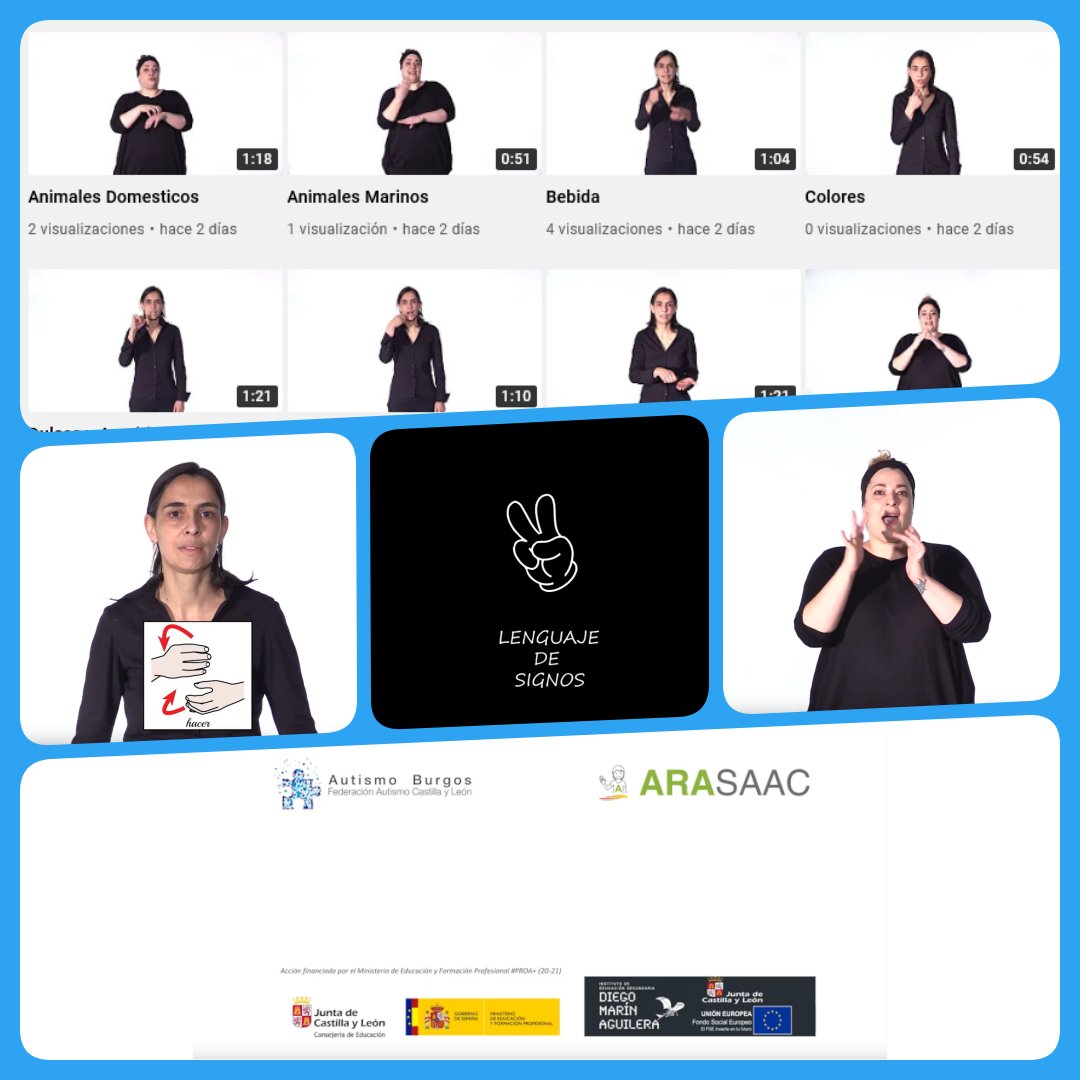 🤔¿Todavía no has visto los videos con los signos más usados en nuestro centro CCEE El Alba?

👉Beatriz Martínez y Natalia Monge signan en los vídeos editados por el alumnado del <a href="/ies_marin/">IES MARÍN AGUILERA</a> 

🎬Vídeos  ow.ly/amIW50FjKbW

#Autismo #TEA <a href="/educacyl/">Educación JCyL</a> #PROA+ (2021)