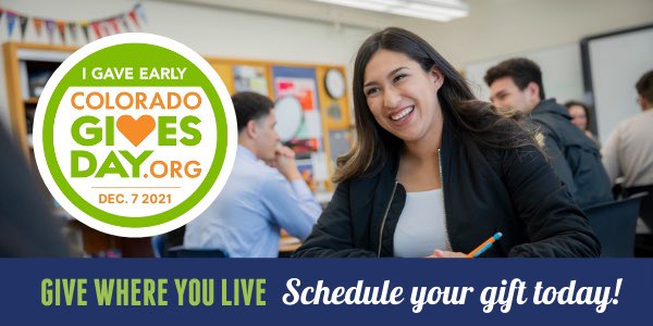 It’s Colorado Gives Day; thanks to the Herbert and Judy Paige Family Foundation, gifts to DSF will be matched up to $51,000!  
Schedule a gift today and double your impact! donate.denverscholarship.org/page.redir?tar…