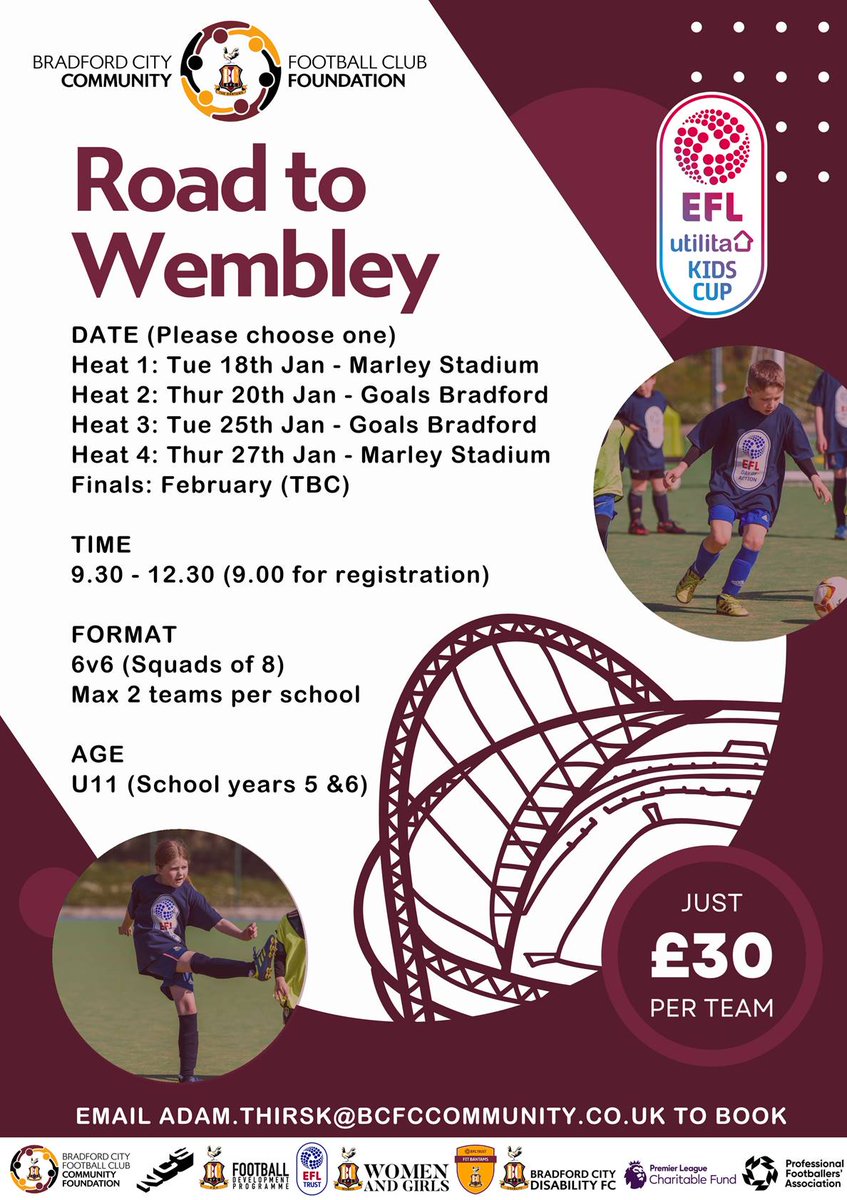 *******Jan 2022 - Upcoming Schools U11 Open Football Competition Opportunities*******
<a href="/bcafc_cf/">Bradford City FC Community Foundation</a> <a href="/BeckfootTrust/">Beckfoot Trust</a> <a href="/exceedacademies/">Exceed Academies Trust</a> <a href="/DeltaTrust_Org/">𝗗𝗲𝗹𝘁𝗮 𝗔𝗰𝗮𝗱𝗲𝗺𝗶𝗲𝘀 𝗧𝗿𝘂𝘀𝘁</a> <a href="/CoopAcademies/">Co-op Academies</a> <a href="/WeAreBDAT/">BDAT</a> <a href="/SGOSouthBrad/">SouthBradfordSGO</a> <a href="/OakbankSGO/">Bronte School Games</a> <a href="/HansonSGO/">Hanson Academy SGO</a>