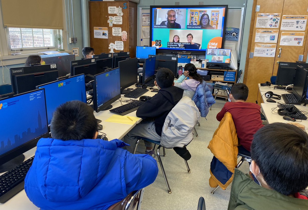 techwithcindy's tweet image. Our @PS41CROCHERON Ss are joining codebytes and @codeorg as they complete Poem Art during #CsEdWeek #CSEverywhere #CSforAllNYC @CSforAllNYC #CSEdWeek2021Photos