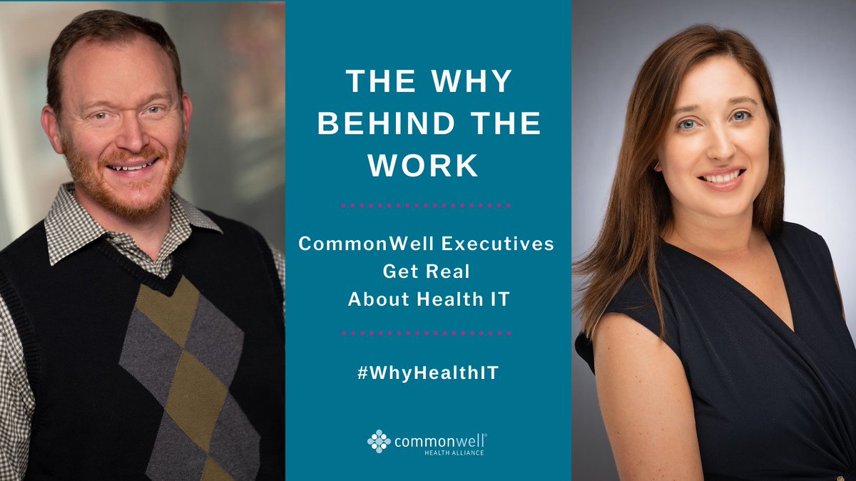 CommonWell's tweet photo. WATCH: Our newest blog features videos of @paul_wilder and @liz_buckle sharing why they are passionate about working in Health IT. https://t.co/wanNMR6pVh
#InteropDoneRight #CommonWellTV2021 #WhyHealthIT: https://t.co/hudvyYOTDZ https://t.co/oJf7PcBx6G