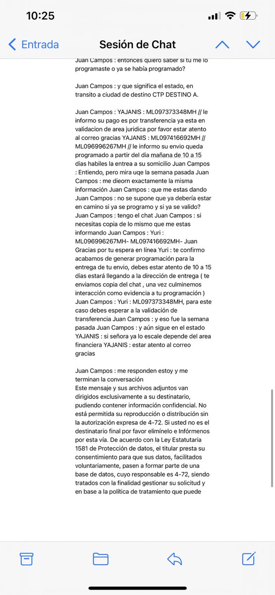 jpcampos24's tweet photo. @472Colombia @gustavo_araque Señores @472Colombia TRES veces la misma respuesta? No hay derecho! Que falta de respeto y las 3 veces me terminan la llamada cuando los pongo en evidencia, no se cansan de jugar con la gente? @sicsuper y esto porque no tiene procesos abiertos si no soy solo yo, somos miles https://t.co/25sodFqMxW