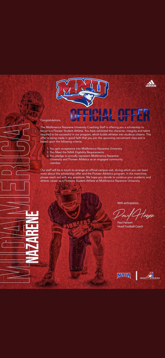 GageForkner's tweet photo. Glad to announce that I have received my 1st official offer from MNU!! Thank you too Everyone that has helped me!! @CoachCollinsCj @CoachMCurts @trace_goade @iamspartacus14 https://t.co/u4fHf5WTOd