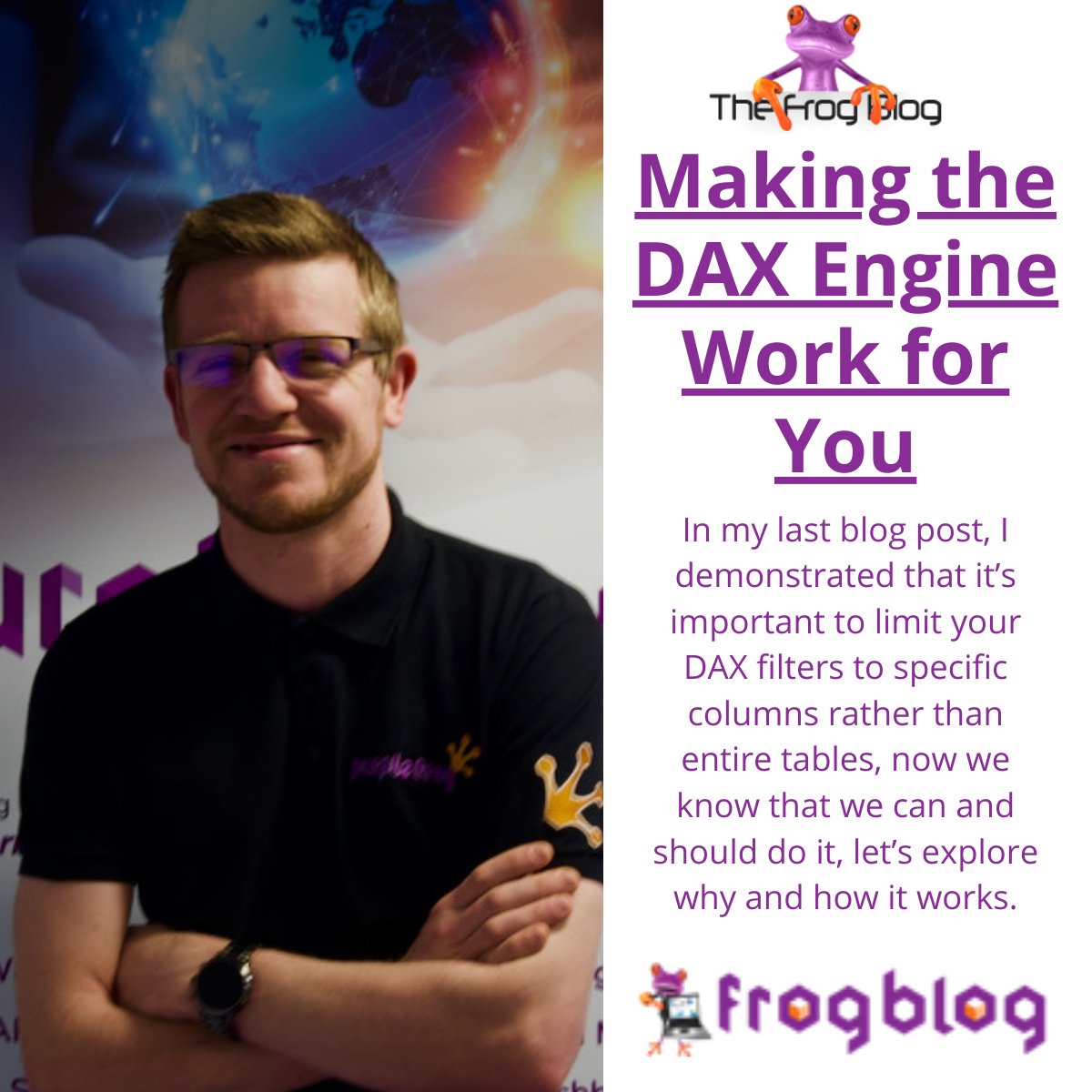 PurpleFrogSys's tweet photo. NEW #PurpleFrogBlog🐸 'Making the DAX Engine Work for You' by Joe Billingham!
https://t.co/a1Ei4fDNSz https://t.co/ijD94nCKOo