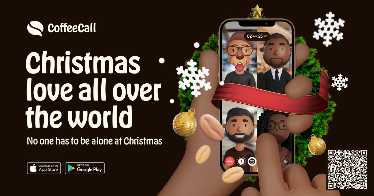 CoffeecallA's tweet photo. So many people cannot see their family and friends during Christmas because of the covid situation all over the world. Let's spread some love and give and receive smiles. Join the «Christmas all over group» in CoffeeCall. https://t.co/VGbbP4KDaz
#christmas #CoffeeCall https://t.co/oBY5eowcDI