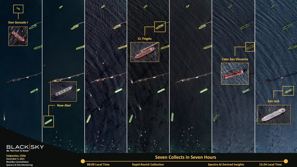 BlackSky_Inc's tweet photo. We're maximizing operational momentum with two back-to-back launches in six days. Satellites from last week's @SpaceX launch delivered insights 14 hours after launch enabling #spectraai to grab 7 images in 7 hours over a single target!
#geoint #firsttoknow
https://t.co/7sTQhgfqNr https://t.co/qQ9AOBknge