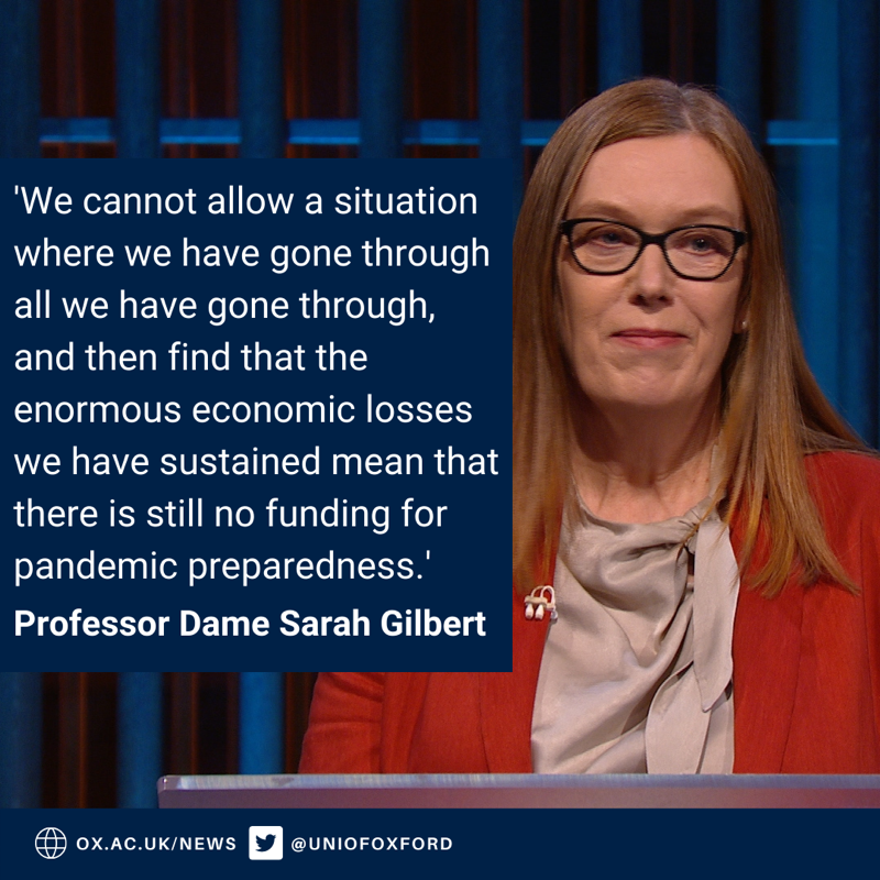 UniofOxford's tweet photo. FULL TRANSCRIPT: Yesterday Prof Dame Sarah Gilbert delivered the 44th #DimblebyLecture.
In her speech, Prof Gilbert covered a wide range of topics including, how a 'Health Defence Force' could help us prepare for, and reduce the impact of, a future pandemic.